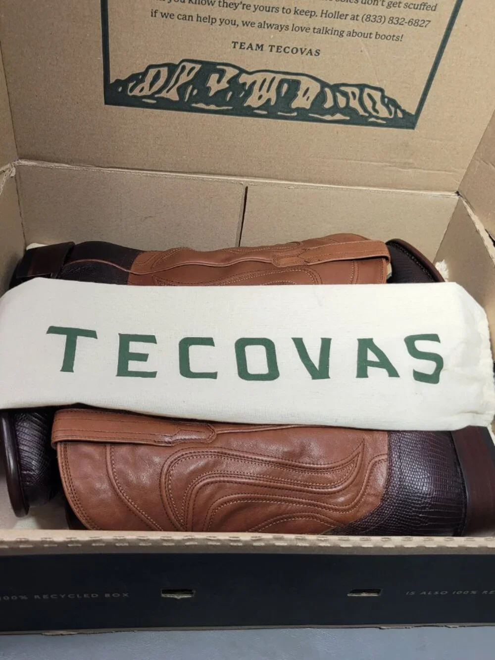 Tecovas The Nolan Men's Size US 9.5 EE Whiskey Lizard Cowboy Boots. - Picture 7 of 12